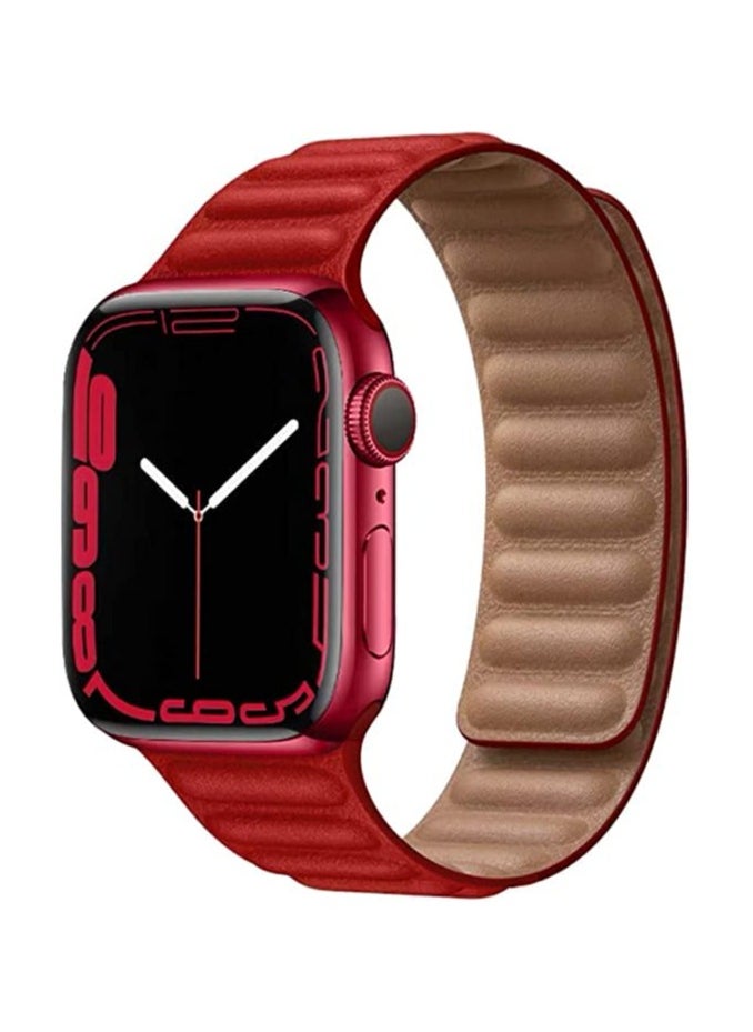 Generic - Magnetic Compatible with Apple Watch Bands 8 49mm 45mm 44mm Sport Adjustable Leather Strap with Magnetic Closure System for iWatch Series 8/7/SE/6/5/4/3/2/1- - Image 1