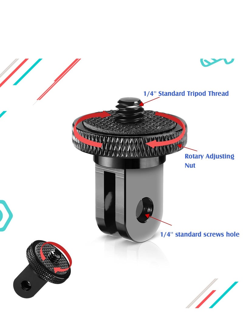 كاست ويف Camera Tripod Mount for Gopro Adapter, 4pcs Aluminum Camera Tripod 1/4-20 Conversion Adapter Camera Mount Adapter for Tripod Compatible with GoPro Action Cameras and other Standard 1/4 Accessories - Image 3