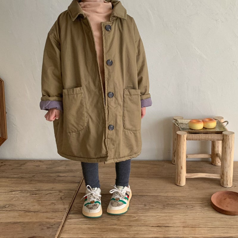Winter Kids Cotton-Padded Jacket Korean Style 60003 deep khakis