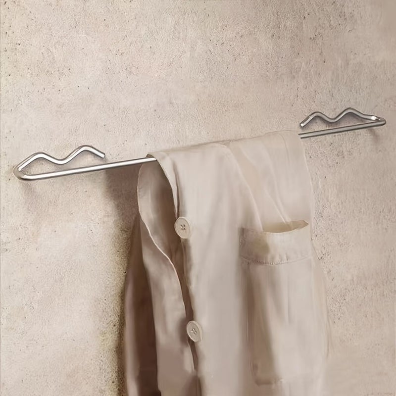 Tangerine Minimalist Wave Towel Rack Wall Storage Decor Home Hotel - Image 1