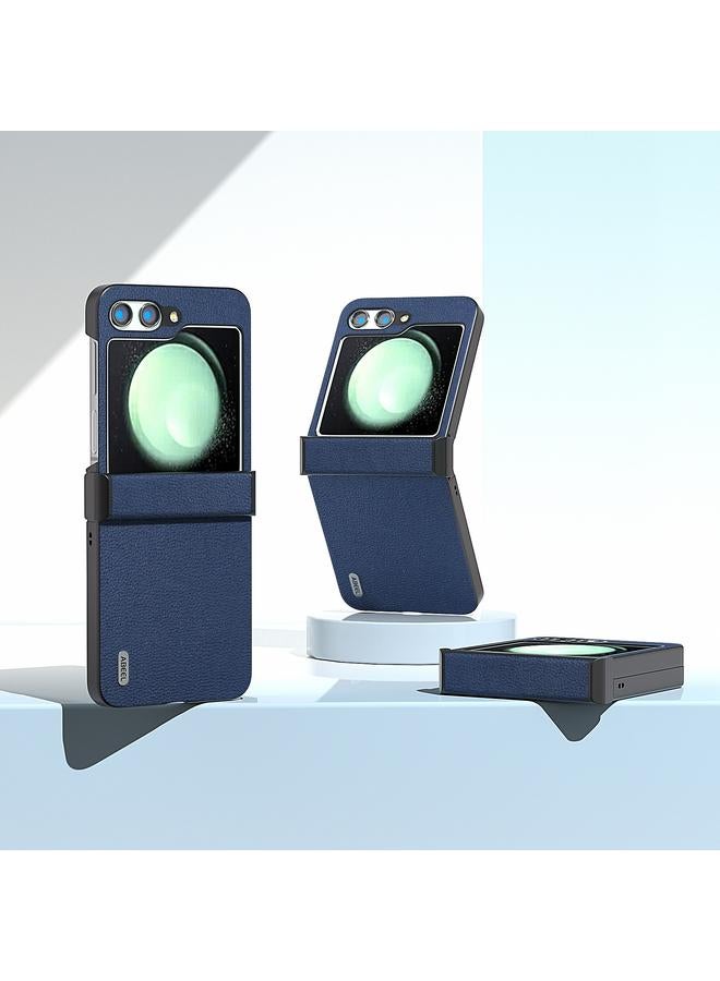 اس-توب حافظة لهاتف سامسونج جالاكسي Z Flip5 ABEEL بمفصلات من الجلد الطبيعي من سلسلة Luolai - Image 2