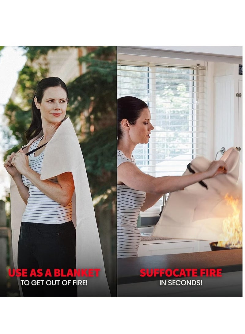 GMORO Fire Emergency Blanket,Fire Blanket for Home and Kitchen,Camping Emergency Blankets,Emergency Fire Retardant Blankets for House,Fireproof Blanket Welding Blanket for Kitchen,Grill,BBQ - Image 4