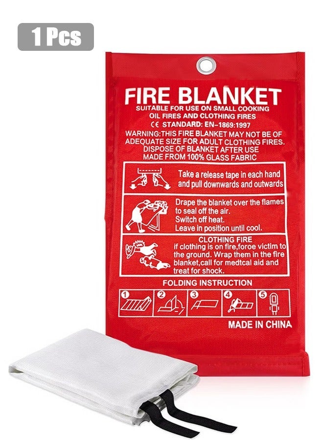 GMORO Fire Emergency Blanket,Fire Blanket for Home and Kitchen,Camping Emergency Blankets,Emergency Fire Retardant Blankets for House,Fireproof Blanket Welding Blanket for Kitchen,Grill,BBQ - Image 1