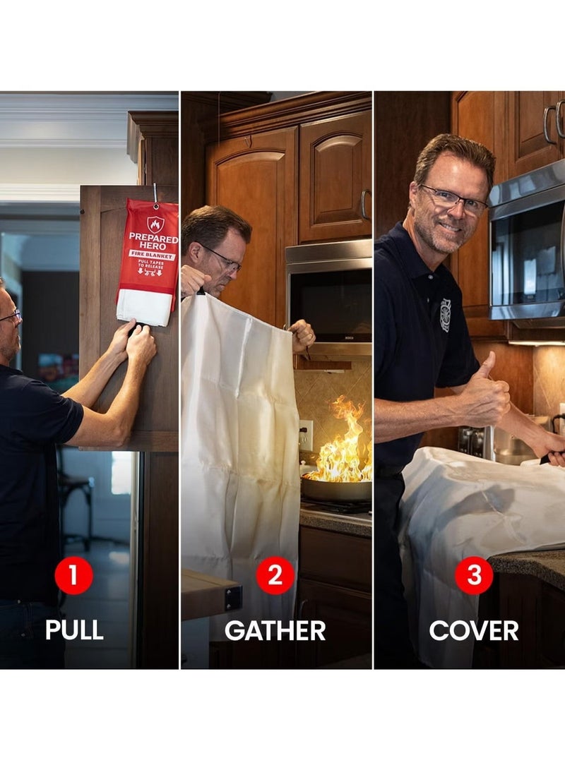 GMORO Fire Emergency Blanket,Fire Blanket for Home and Kitchen,Camping Emergency Blankets,Emergency Fire Retardant Blankets for House,Fireproof Blanket Welding Blanket for Kitchen,Grill,BBQ - Image 3