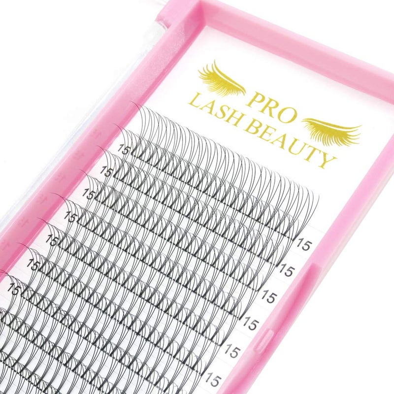 PRO LASHBEAUTY Premade Fans Eyelash Extensions 3DD00710 Short Stem Premade Volume Eyelash Extensions 3D 5D 7D Volume Lash Extensions 9 to 20 mm Pre made Lash Fans C D Curl 07 103DD00710mm