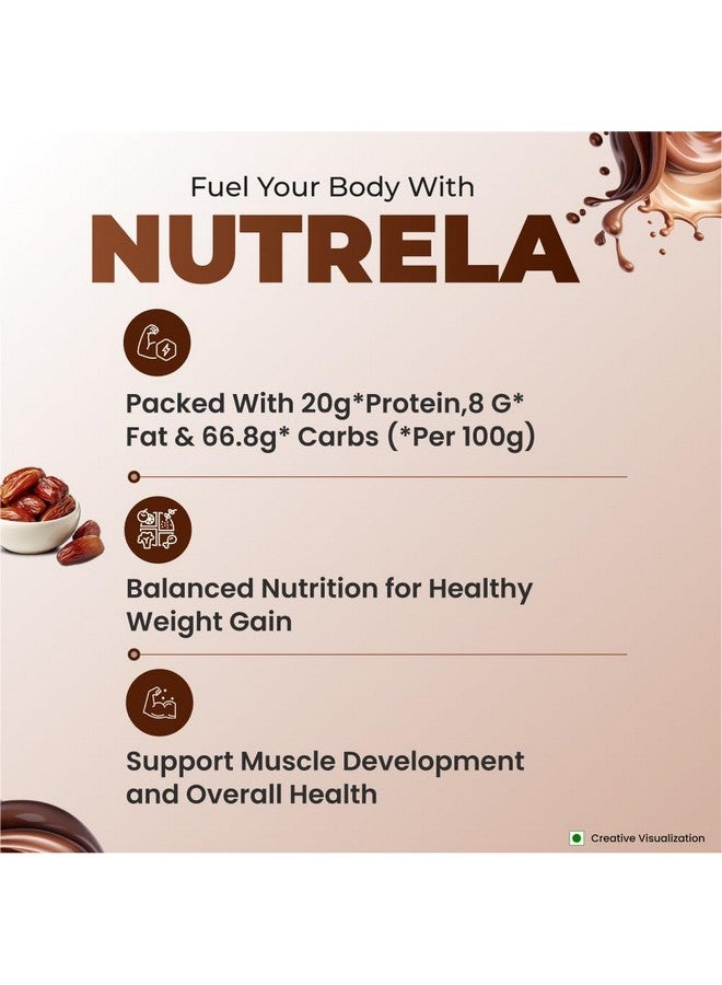 Nutrela Weight Gainer | 500g Chocolate Flavour (Pack of 3)| High-Calorie Mass Gainer with Vitamins & Khandsari Sugar | Ideal for Men & Women - Image 3