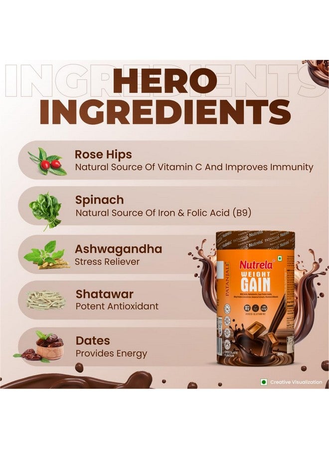 Nutrela Weight Gainer | 500g Chocolate Flavour (Pack of 3)| High-Calorie Mass Gainer with Vitamins & Khandsari Sugar | Ideal for Men & Women - Image 5