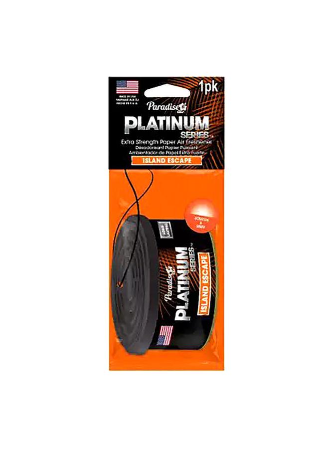 Paradise Platinum Series Long Lasting Island Escape Paper Hanging Air Freshener Black