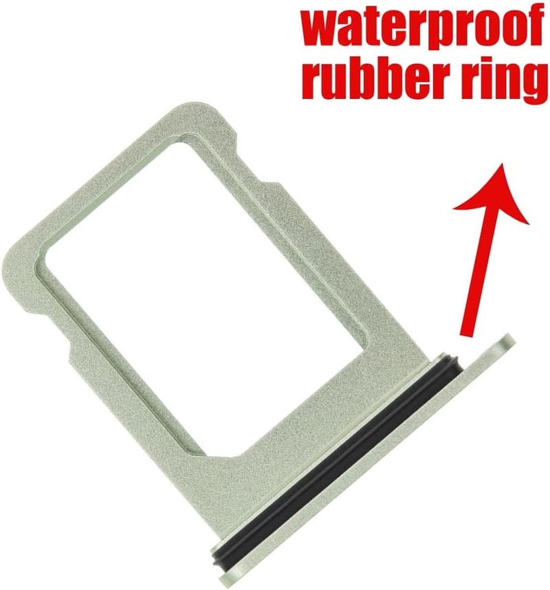 Perzework SIM Card Tray Holder Slot Replacement for iPhone 13 (Green) with Waterproof Rubber Ring and Eject Pin (Single Sim Version) - Image 2