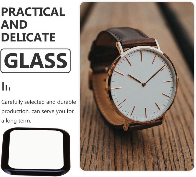 DOITOOL 2-Pack Watch Screen Protectors 3D Tempered Glass Full Coverage Film for Smartwatch 1.41X1.18In Scratch Resistant Clear Screen Protection - Image 3