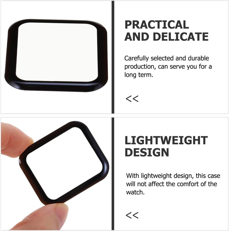 DOITOOL 2-Pack Watch Screen Protectors 3D Tempered Glass Full Coverage Film for Smartwatch 1.41X1.18In Scratch Resistant Clear Screen Protection - Image 5
