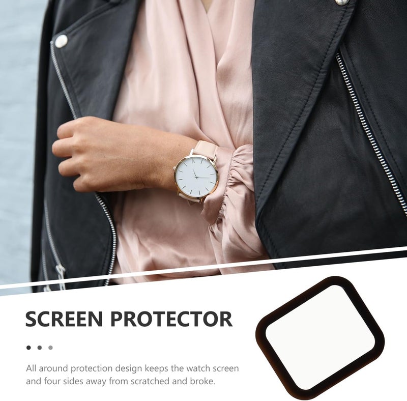 DOITOOL 2-Pack Watch Screen Protectors 3D Tempered Glass Full Coverage Film for Smartwatch 1.41X1.18In Scratch Resistant Clear Screen Protection - Image 4