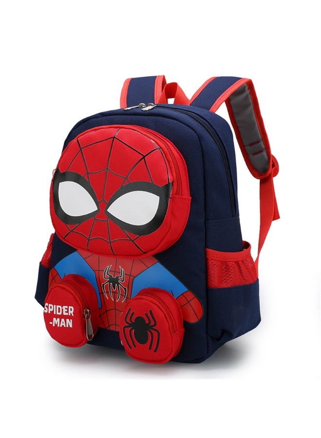 Kids Spiderman Backpack, 3D Marvel Heroes School Bag Kids Bag for Boys Girls, 3-9 Years Old (8915, Deep Blue) - Image 1
