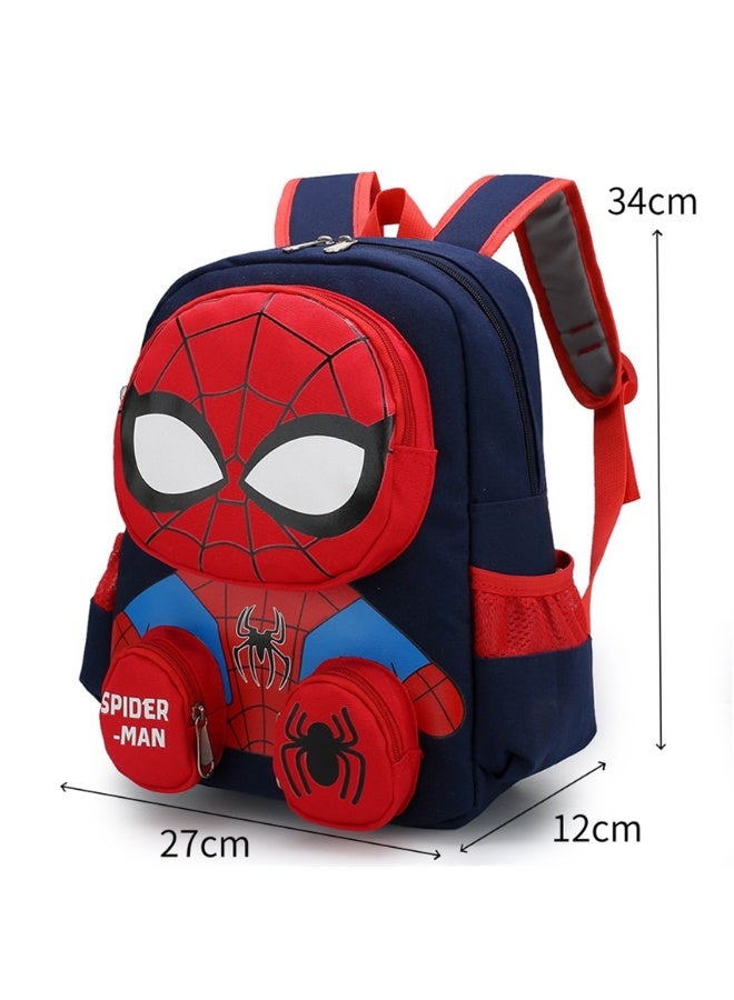 Kids Spiderman Backpack, 3D Marvel Heroes School Bag Kids Bag for Boys Girls, 3-9 Years Old (8915, Deep Blue) - Image 3