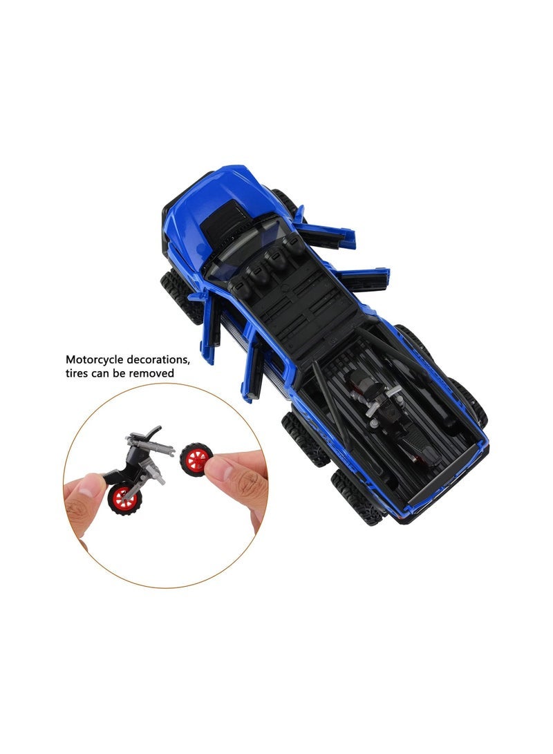 Dexo Simulation of Ford Raptor Pickup Truck F150 six-Wheel (Length 8.6 inch) Metal die-cast Model car Sound and Light with Motorcycle Toy car 3 4 5 6 7 8 9 10 11 12 Year Old boy Toy - Image 3