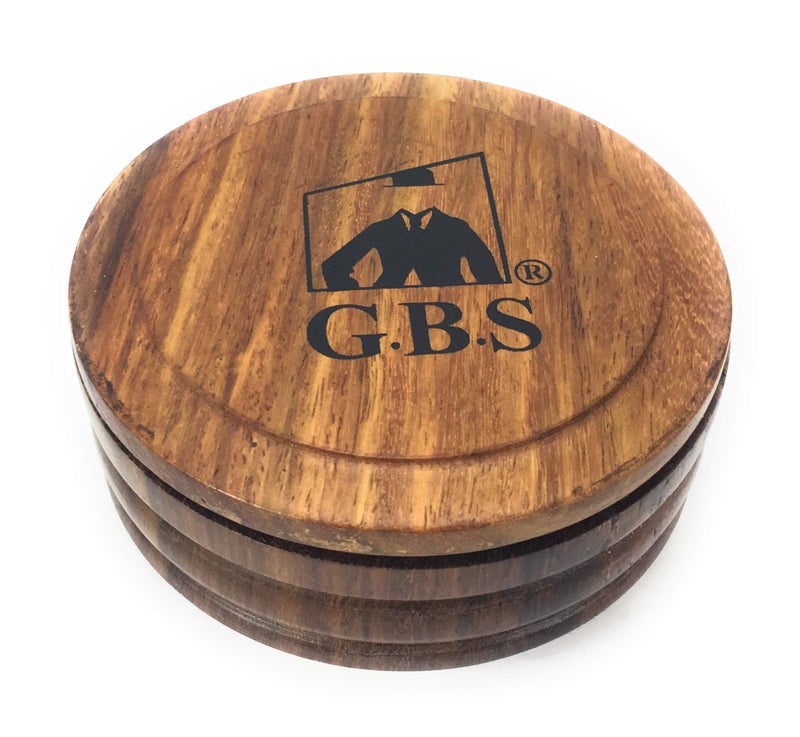 G.B.S GENTS Wooden Shaving Bowl with Lid â€“ 3.5" Diameter | Classic Shaving Mug for Lathering Creams & Soaps | Elegant Beard Shaving Accessory for Men â€“ Durable, Natural Wood Design - Image 1