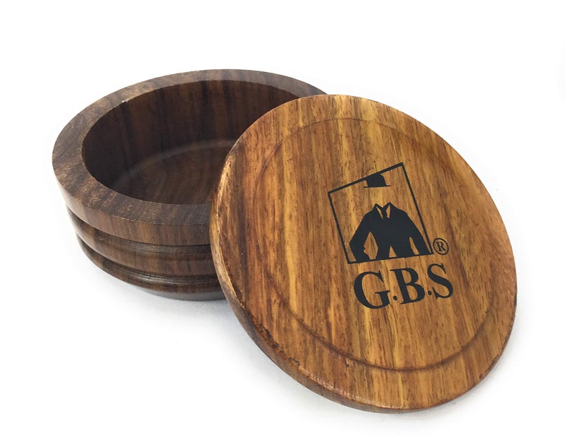 G.B.S GENTS Wooden Shaving Bowl with Lid â€“ 3.5" Diameter | Classic Shaving Mug for Lathering Creams & Soaps | Elegant Beard Shaving Accessory for Men â€“ Durable, Natural Wood Design - Image 2