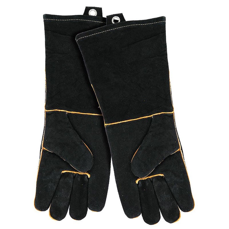 Mr. Bar-B-Q Extra Long Leather Gloves Extreme High Heat Resistant Gloves Rugged but Comfortable for Outdoor Cooking Oven Use Campfire Bonfire Grilling Fire Pits Hot Logs Backyard BBQ by Mr BarBQ 40113Y 