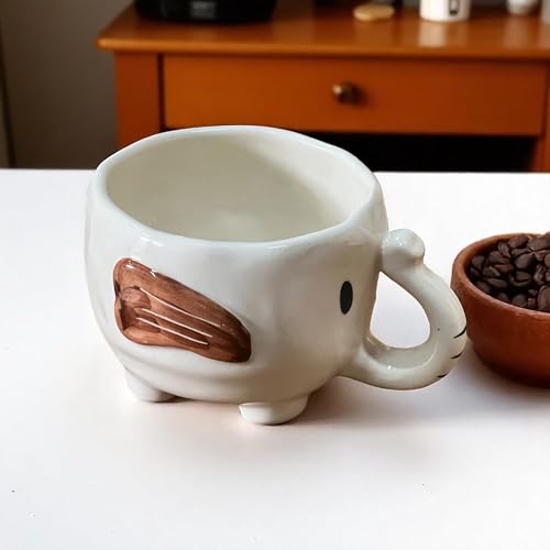 BACKKSPACE RETAIL 3D Animal Coffee Mug Comes Elephant Outside | Creative Morning Animal Cup for Hot and Cold Tea Milk Coffee | Perfect for Decorations Best Office Mug (Ceramic), 350 ML - Image 1