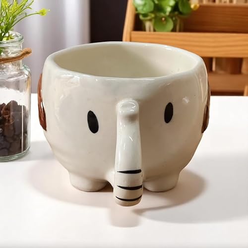 BACKKSPACE RETAIL 3D Animal Coffee Mug Comes Elephant Outside | Creative Morning Animal Cup for Hot and Cold Tea Milk Coffee | Perfect for Decorations Best Office Mug (Ceramic), 350 ML - Image 2