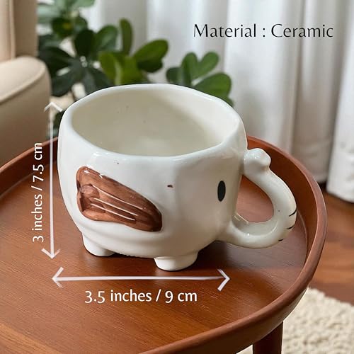 BACKKSPACE RETAIL 3D Animal Coffee Mug Comes Elephant Outside | Creative Morning Animal Cup for Hot and Cold Tea Milk Coffee | Perfect for Decorations Best Office Mug (Ceramic), 350 ML - Image 3