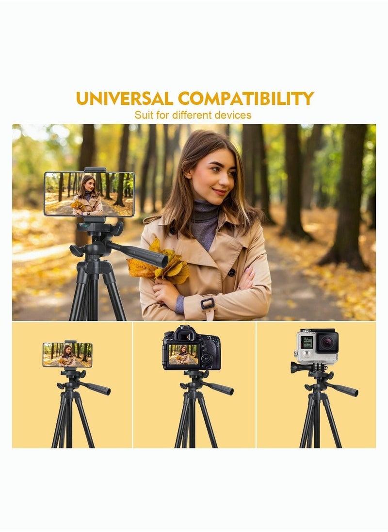 51 Inch Extendable Phone Tripod and Camera Stand with Bluetooth Remote and Clip - Image 4