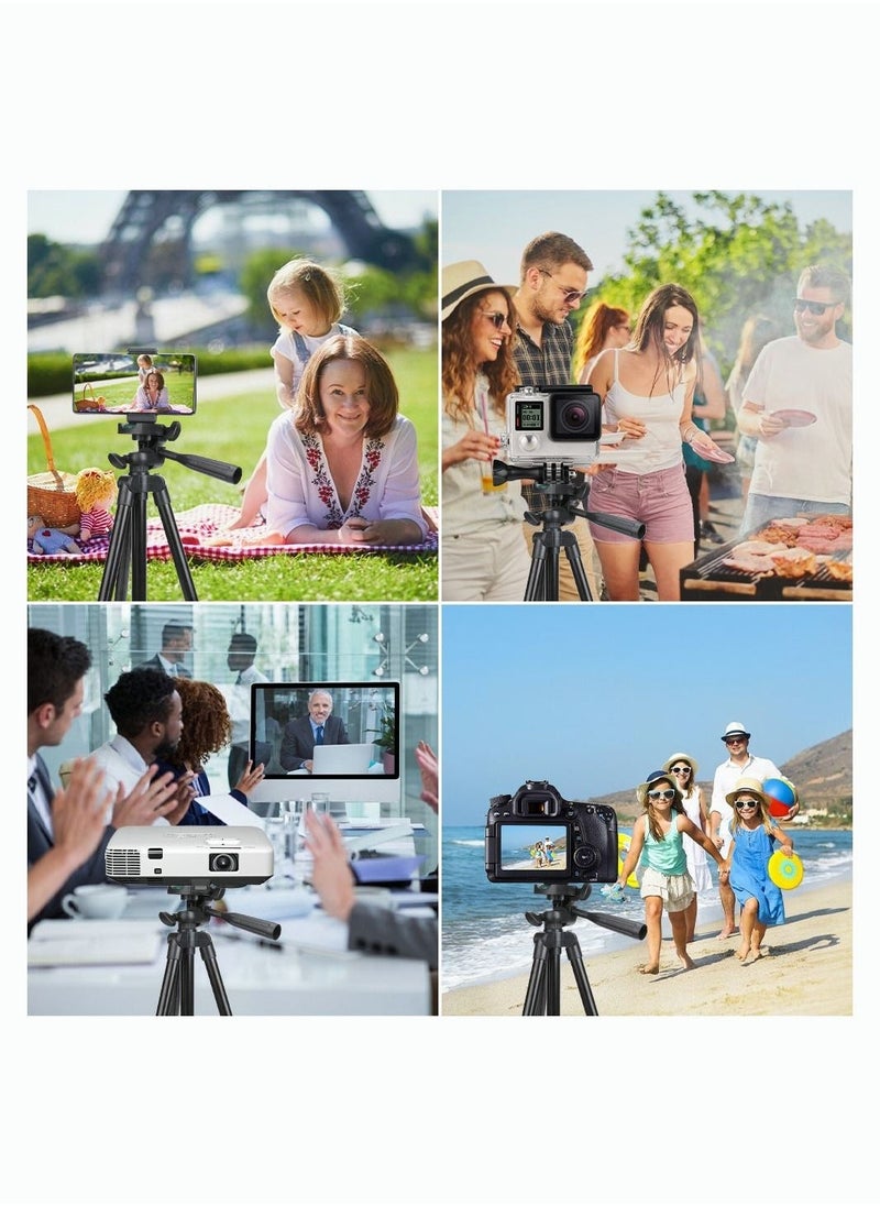 51 Inch Extendable Phone Tripod and Camera Stand with Bluetooth Remote and Clip - Image 5