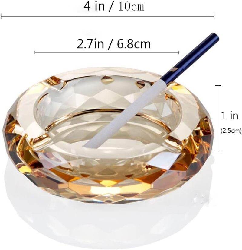 Glass Ashtray: Transparent Glass - Cigar Ashtray for Home Office Desk Table Decor - Image 4