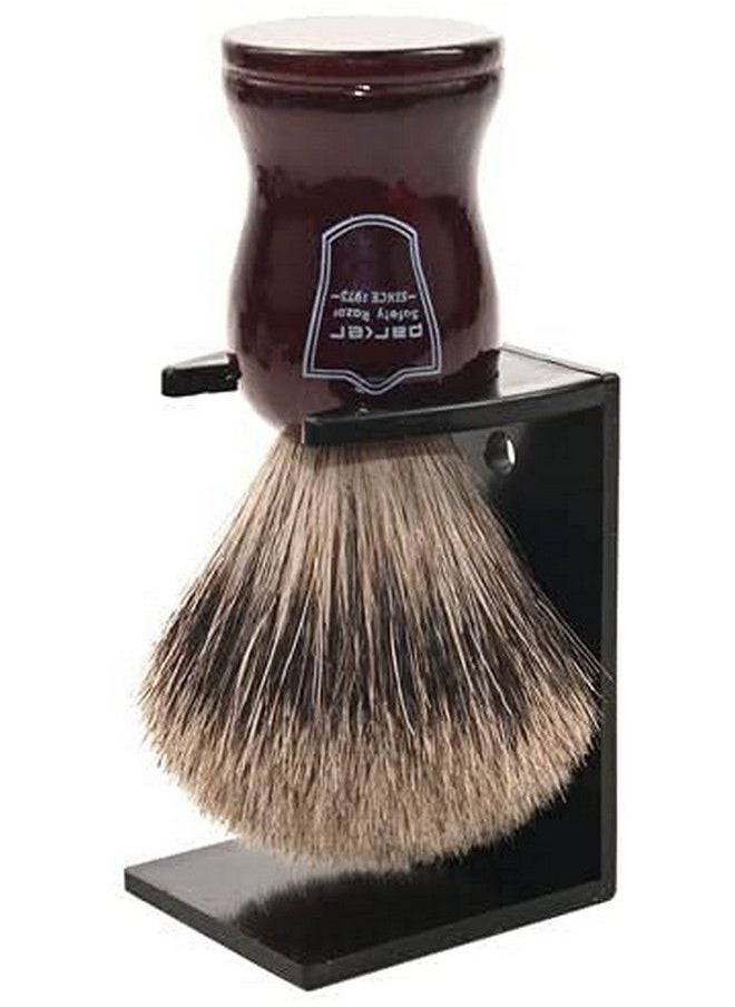 Parker Safety Razor - Premium Handmade"Long Loft" 3Band Pure Badger Bristle Shaving Brush With Rosewood Handle Brush Stand Included - Image 1
