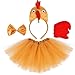 Jmkcoz Chicken 3D Animal Costume 3D Chick Headband Bowtie Tail Tutu Set for Halloween Christmas Cosplay Party - Image 3