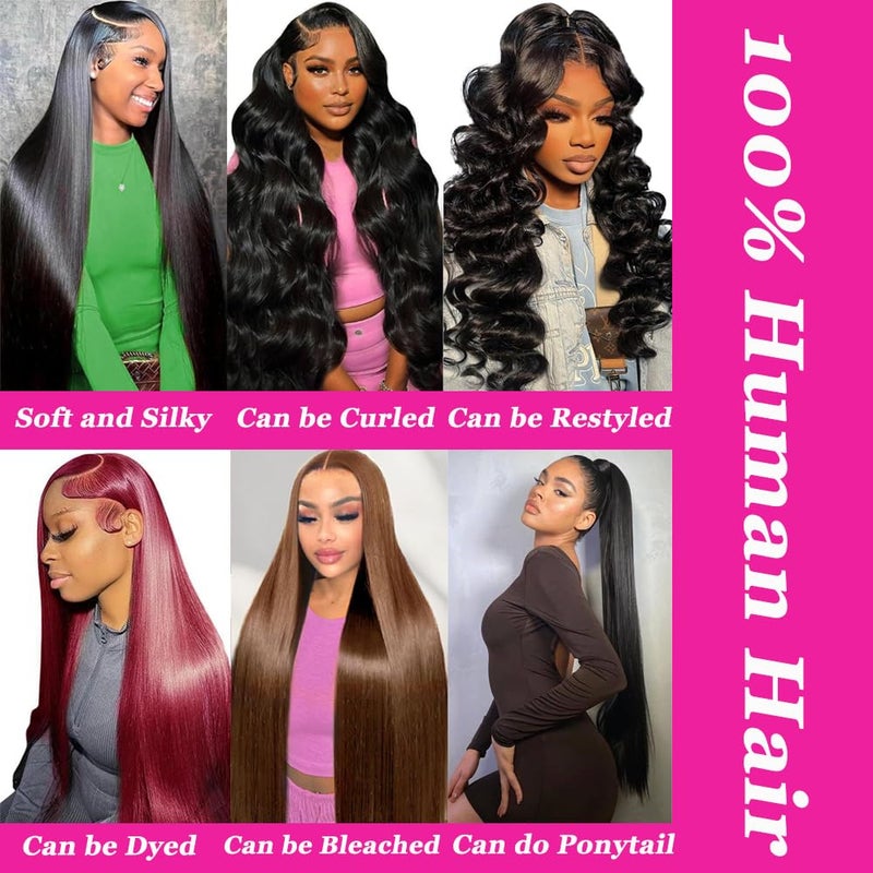 Great Grace 12A Human Hair Bundles Straight Bundles Human Hair 16 18 20 Inch 100% Unprocessed Brazilian Virgin Hair For Women Quick Weave Natural Black Color Extensions - Image 4