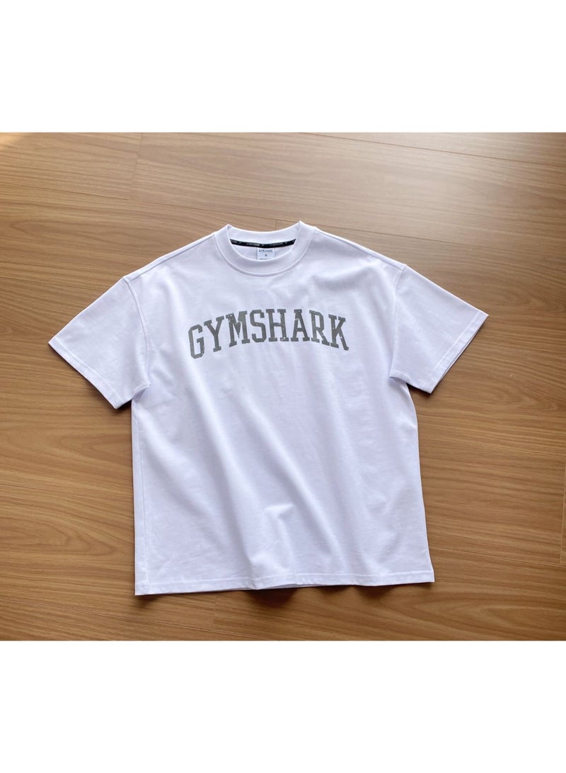 Gymshark Simple and loose cotton high-end breathable men's and women's fitness sports sweat absorbing soft short sleeved T-shirt  - Image 3