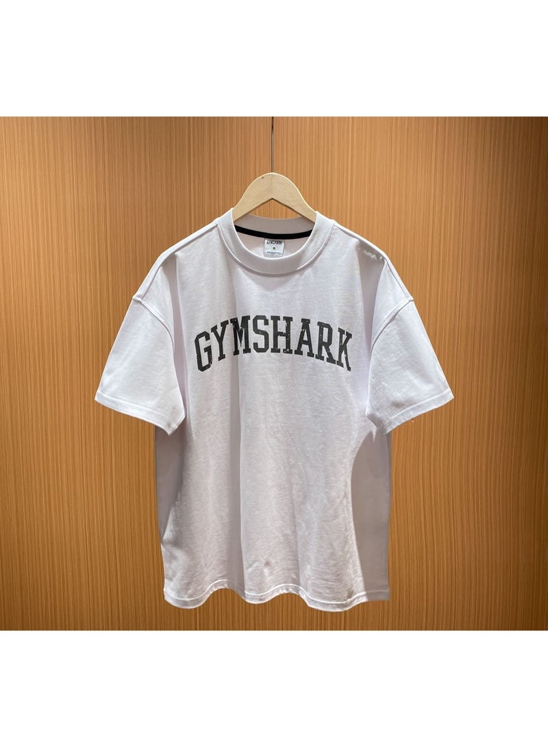 Gymshark Simple and loose cotton high-end breathable men's and women's fitness sports sweat absorbing soft short sleeved T-shirt  - Image 4