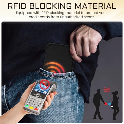 Keallce for iPhone 17 Pro Max Case Wallet with 3 Card Holder, RFID Blocking Protection, Magnetic Clasps Credit Slots Shockproof Flip Cover for iPhone 17 Pro Max Men Women,6.9inch Black - Image 3