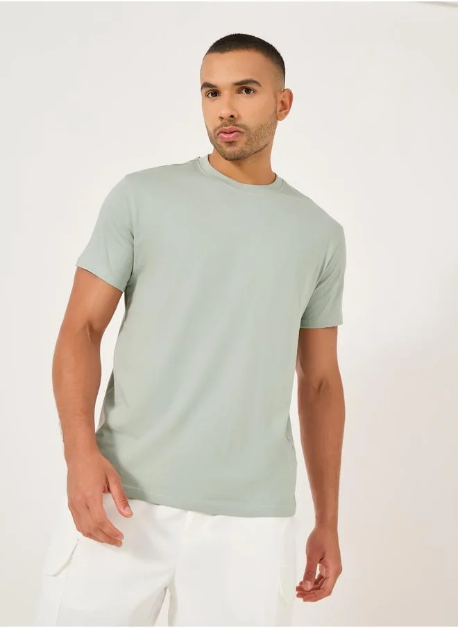 Styli Styli Solid Slim Fit Pure Cotton T-Shirt