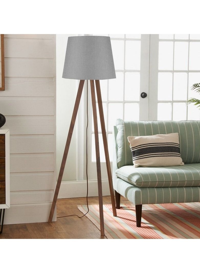 Home Gallery Modern Floor Lamp Wood 3 legs gray - Image 1
