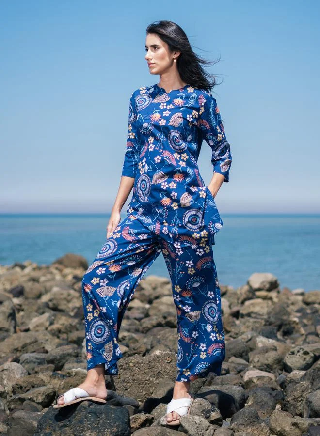 sanskrutihomes All Over Print Longline Top and Pants Co-Ords