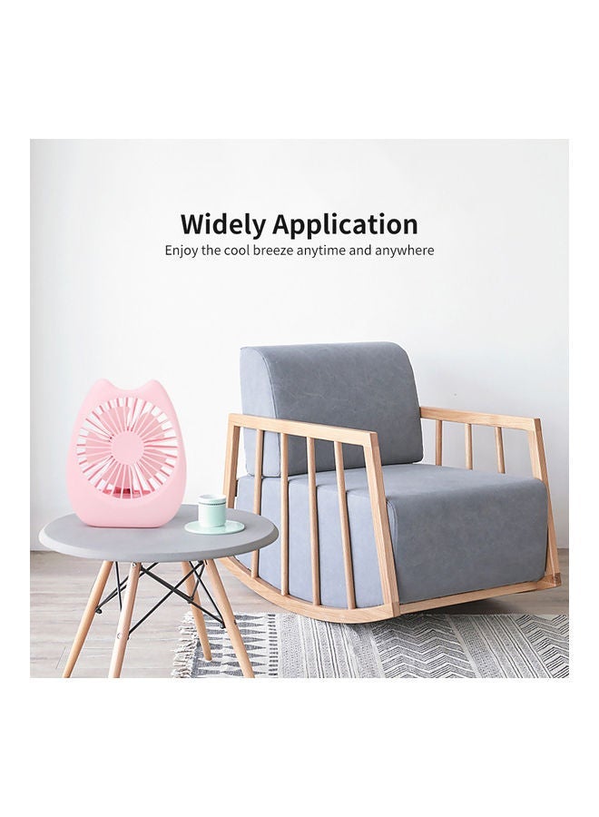 NIBEMINENT Portable Rechargeable New Cat Small Fan Pink  - Image 4