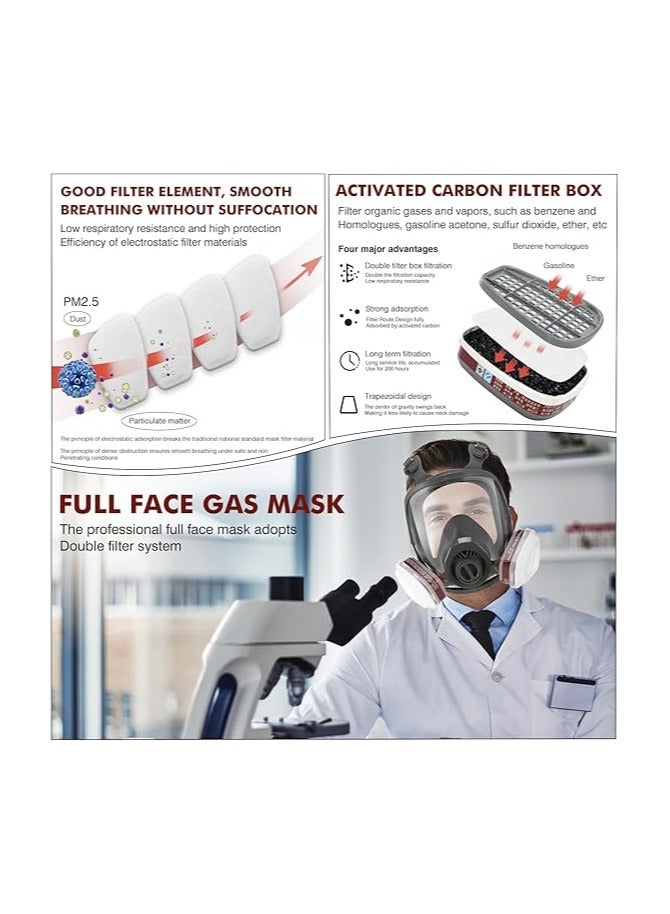 PINZY Reusable full face survival mask with activated carbon filter - Image 5