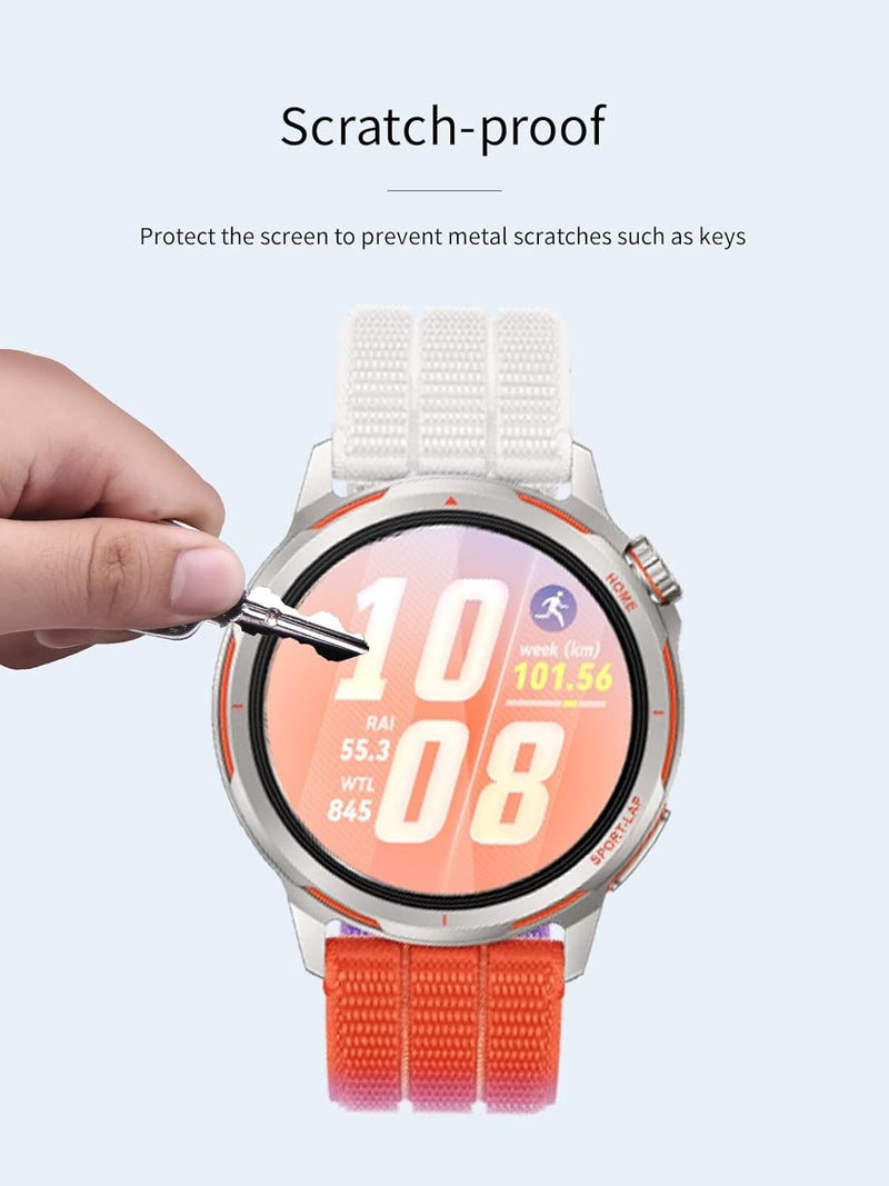 WUNIAK [3 Pack] Compatible for HUAWEI WATCH GT Runner 2 Tempered Glass Screentector, 9H Hardness, Anti-scratch, Anti-fingerprint, Anti-bubble Easy Installation - Image 5