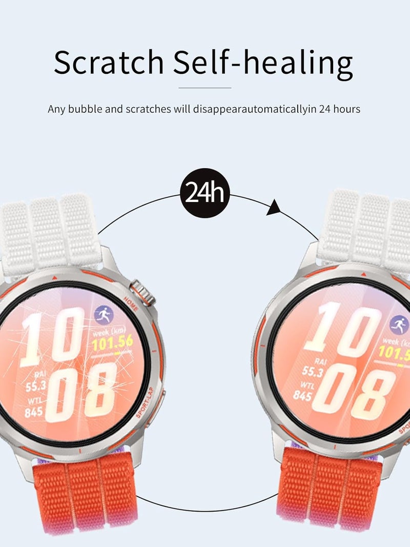 WUNIAK [3 Pack] Compatible for HUAWEI WATCH GT Runner 2 Tempered Glass Screentector, 9H Hardness, Anti-scratch, Anti-fingerprint, Anti-bubble Easy Installation - Image 3