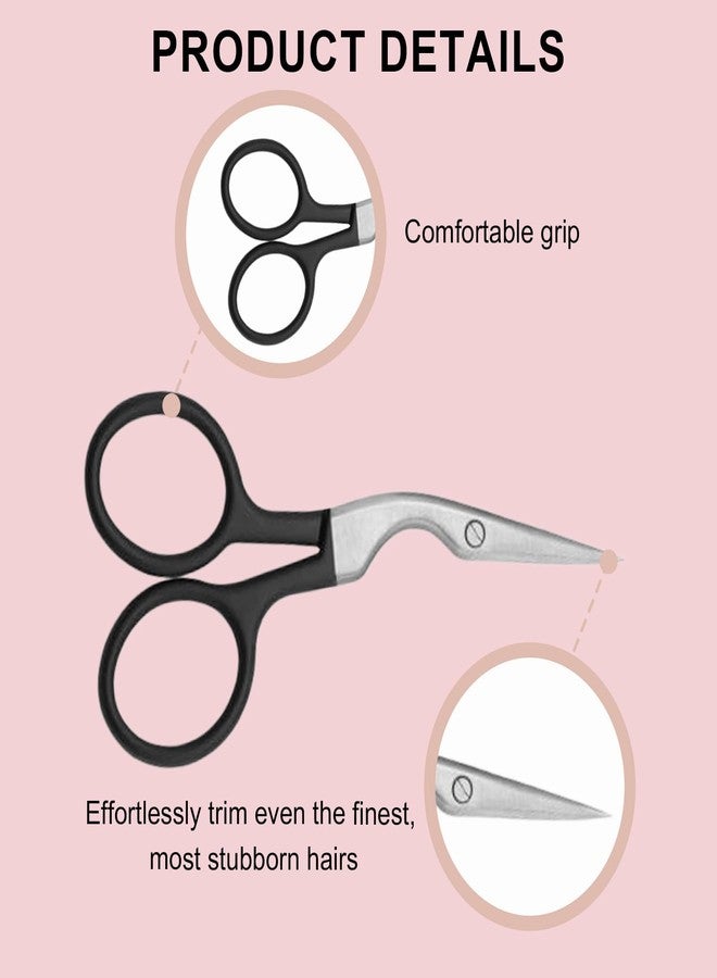 DAWZMR 6 Pcs Eyebrow Scissors and Brush Set, Includes 3 Stainless Steel Scissors & 3 Eyebrow Brushes, Professional Brow Grooming Kit for Women Men - Image 5