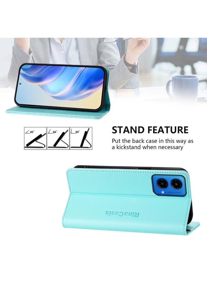 S-TOP Case For Motorola Moto G45 5G / G34 5G RC01 Dual-Folded Magnetic Suction RFID Leather Phone Case - Image 4