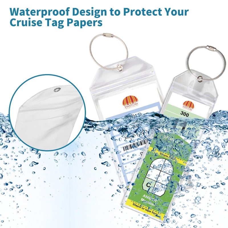 SWATOM Cruise Luggage Tags for Suitcases 4 Sets Carnival, NCL, Princess & MSC Waterproof Clear Luggage Bag Tag Holders for 2025 & 2026 Cruise Ships Essentials - Image 4