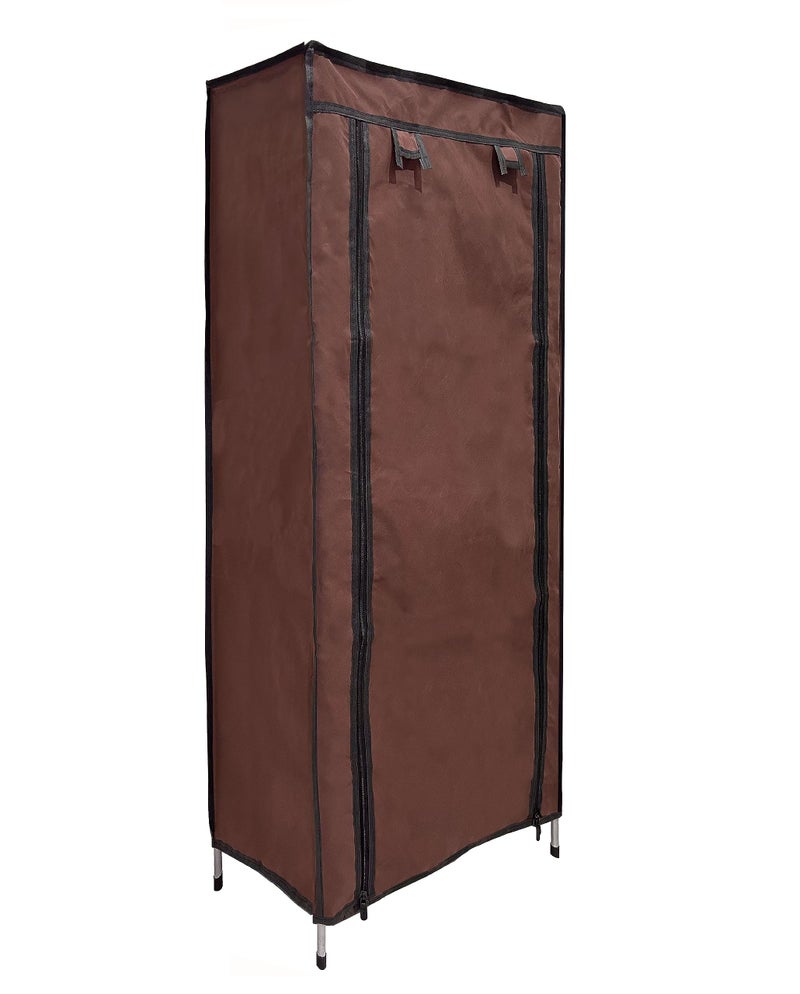SANAMSTORE Metal 9 Tier Rack Shoe/Clothes/books stand Rack with cover for home (Need to Be Assemble - DIY) -Brown, Cm - Image 3