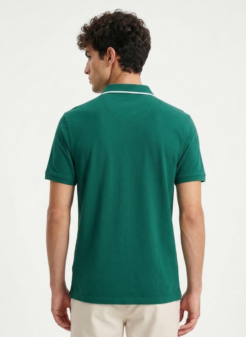 Nobero Tipped Johnny Collar Polo for Men - Image 3
