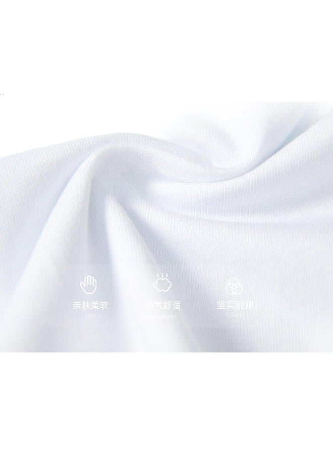 Ask Junior Boys' Short Sleeve T-Shirt Summer Thin Children'S Casual Solid Color Comfortable Running Base Shirt White 140 - Image 2