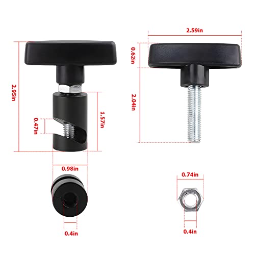 zipelo Lift Support Clamp, Hood Strut Fixing Clamps with Brass Core, Shock Prop Strut Stopper Retainer for Car Hood, Spark Plug Gap Gauge Tool, Universal Automotive Accessories (Black) - Image 2