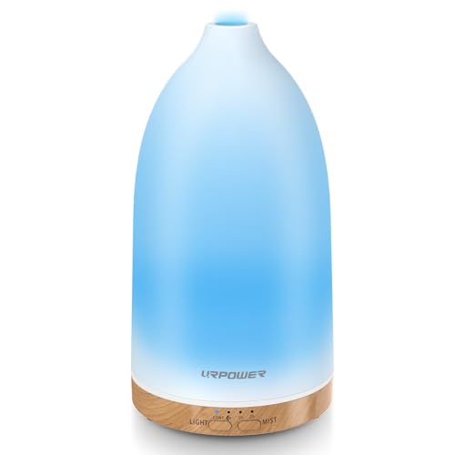 URPOWER Essential Oil Diffuser with 7 LED Color Changing Lights Timer AutoOff Ultrasonic Aromatherapy Fragrant Oil Humidifier Vaporizer Scent Diffusers for Home Bedroom Office Yoga - Image 1