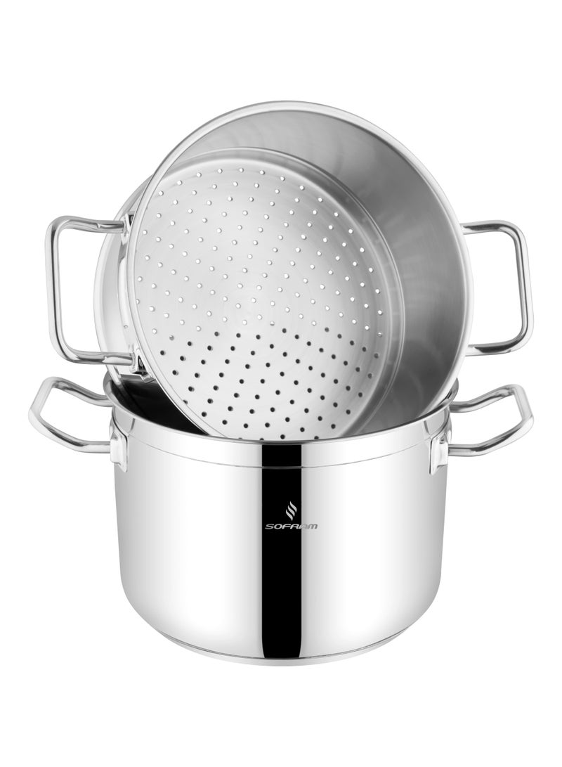 سوفرام قدر طبخ بخار سوفرام استيل تركي غطاء ستيل مقاس 20 سم - Image 3